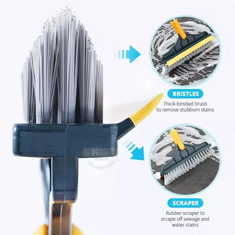 2-in-1 Floor Cleaning Brush with Wiper | Multi-Purpose Scrub Brush for Home Cleaning Multibuy