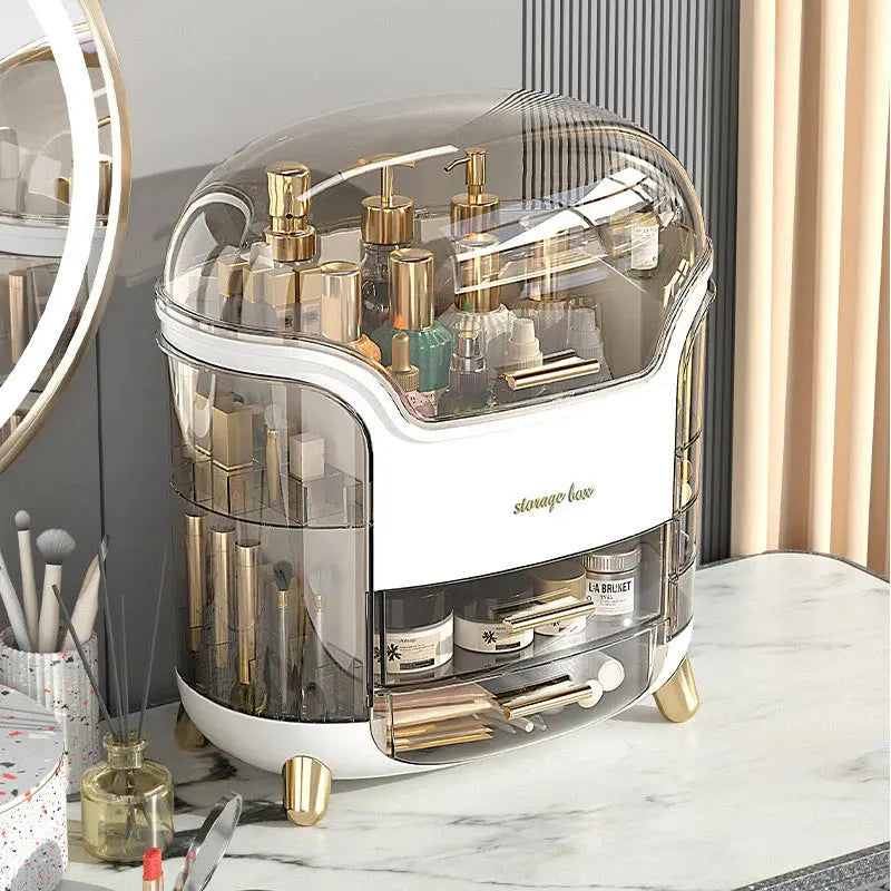 Luxury Makeup Organizer Box with Drawers & Dustproof Cover | Cosmetic Storage Case Multibuy