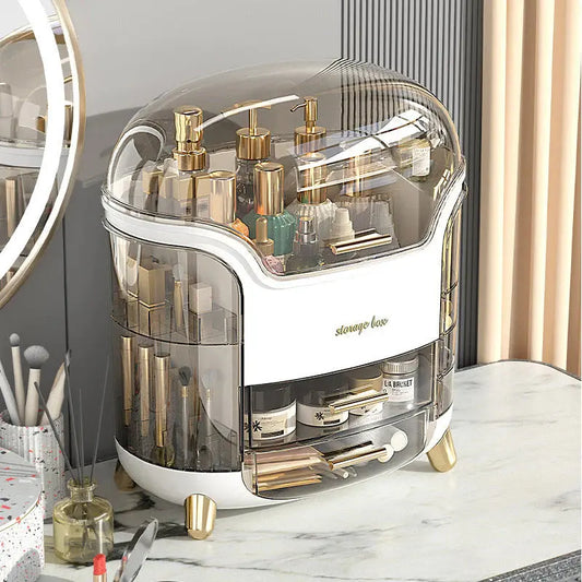 Luxury Makeup Organizer Box with Drawers & Dustproof Cover | Cosmetic Storage Case Multibuy